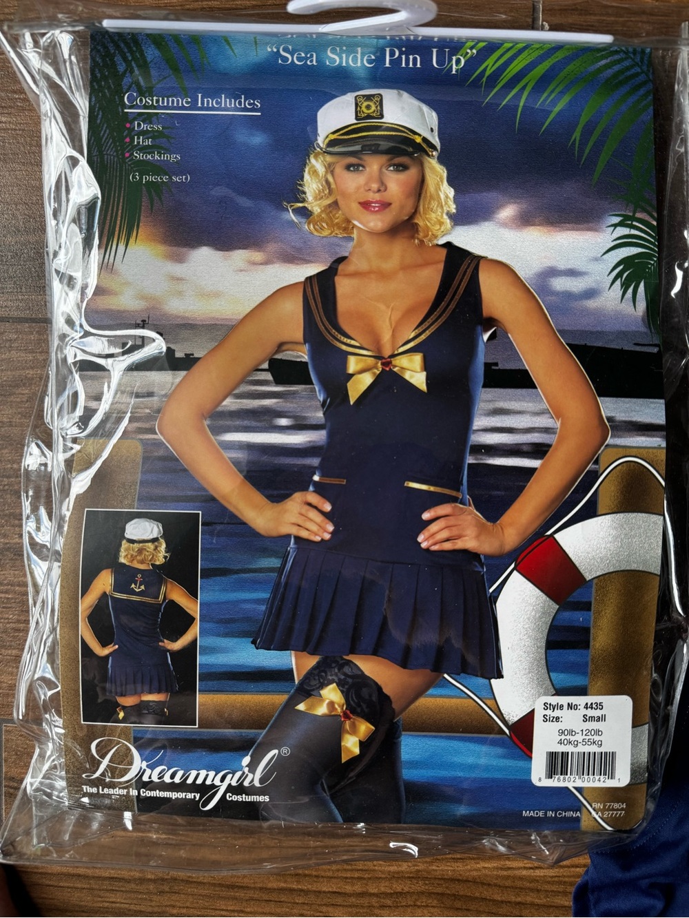 Dreamgirl Navy and Gold Sailor Pin-Up Costume